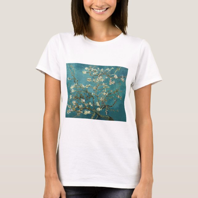 Van Gogh - Blossoming Almond Träd T Shirt (Framsida)