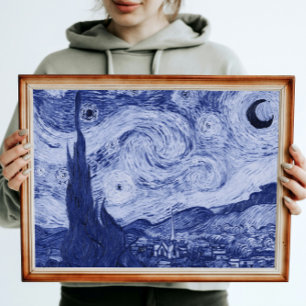 Van Gogh Blue Rendition the Starry Natt Poster