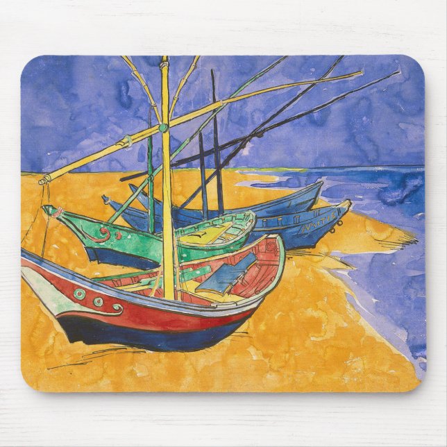 Van Gogh Boats Impressionism Beach Musmatta (Framsidan)
