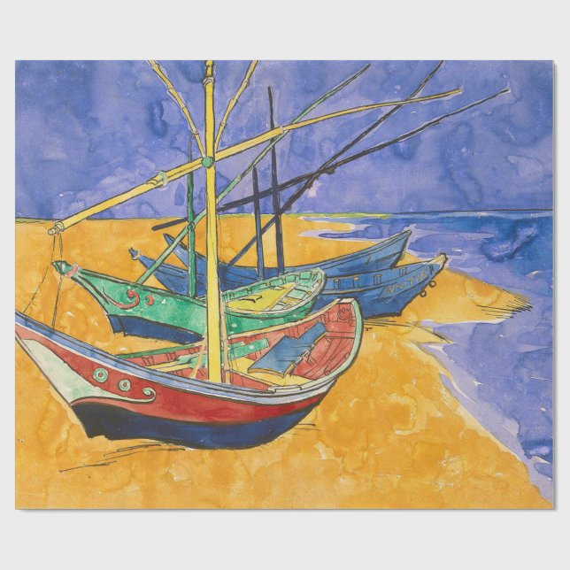 Van Gogh Boats Impressionism Beach Presentpapper (Platt)