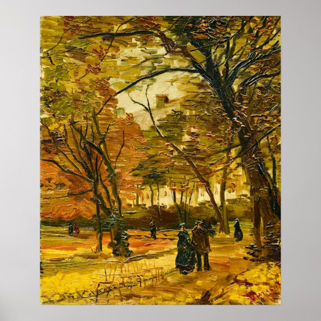Van Gogh Bois de Boulogne Människor som går Poster (Framsidan)