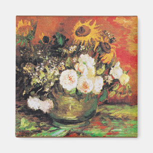 Van Gogh - Bowl med solblommor, Ro.. Magnet