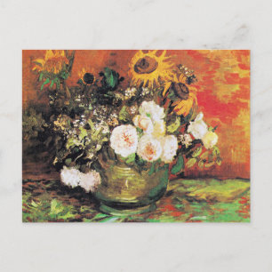 Van Gogh - Bowl med solblommor, Ro.. Vykort