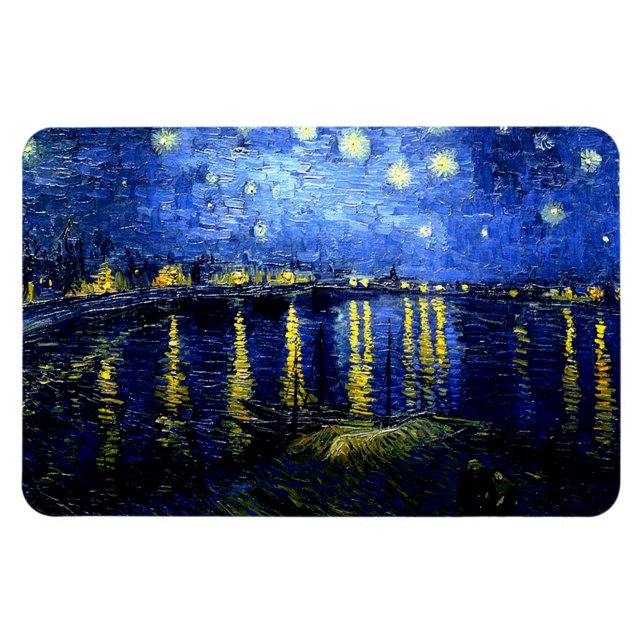 Van Gogh bra art, Starry Night över Rhone Magnet (Horisontell)