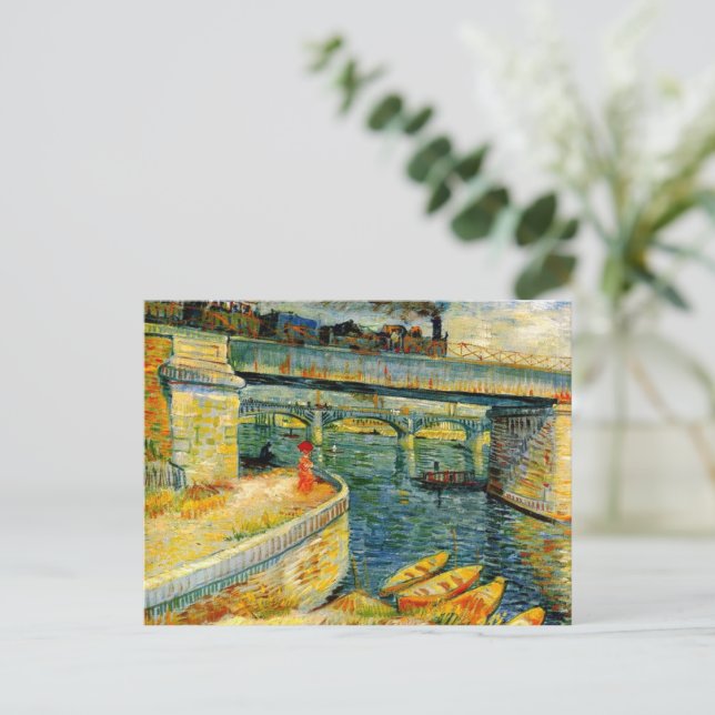 Van Gogh Bridges över Seine vid Asrienes Helg Vykort (Stående Fram)