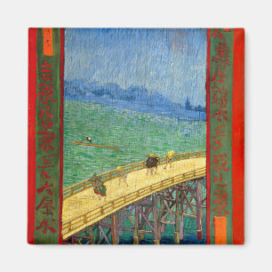 Van Gogh Bron i Rain efter Hiroshige Magnet