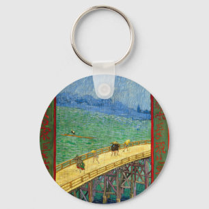 Van Gogh Bron i Rain efter Hiroshige Nyckelring