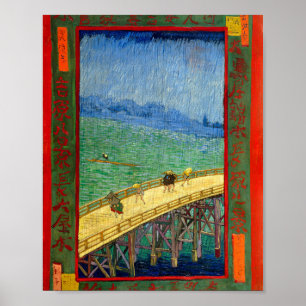 Van Gogh Bron i Rain efter Hiroshige Poster