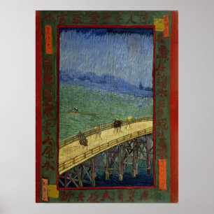 Van Gogh - Bron i regnet (efter Hiroshige) Poster