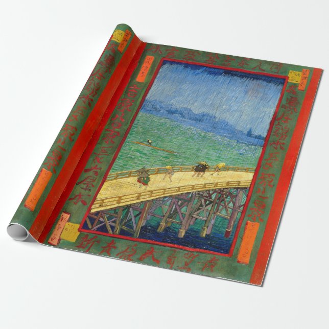 Van Gogh Bron i regnet efter Hiroshige Presentpapper (Utrullad)