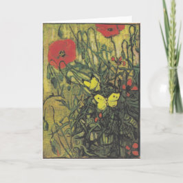 Van Gogh Butterfly Poppies Flowers Peace Destiny Tack Kort