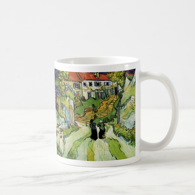 Van Gogh Byn Gata och trappor Auvers, Figurer Kaffemugg (Höger)
