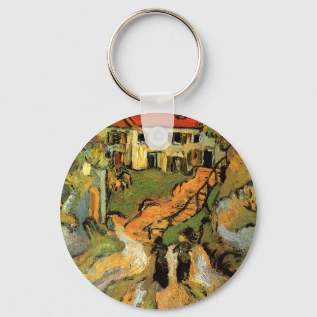 Van Gogh Byn Gata och trappor Auvers, Figurer Nyckelring (Framsida)