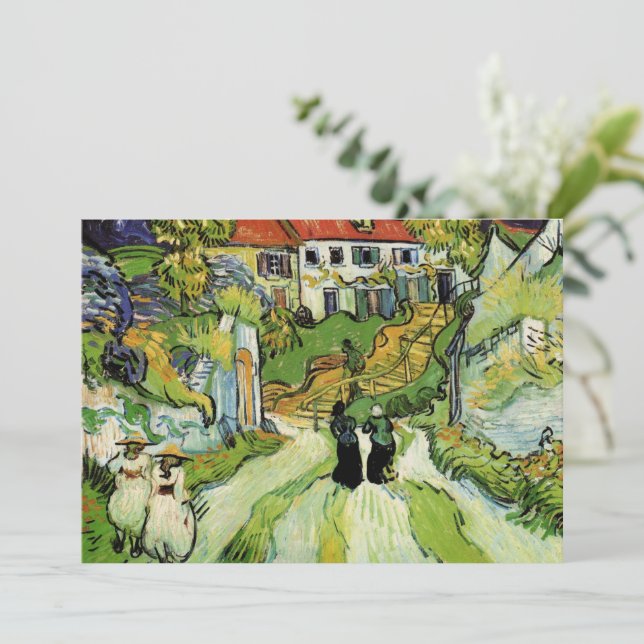 Van Gogh Bystraße und Treppen Auvers, Figurer Inbjudningar (Stående Fram)
