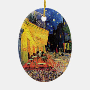 Van Gogh Cafe Terrace (F467) Fine Art Julgransprydnad Keramik