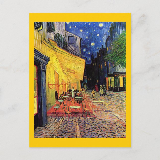 Van Gogh Cafe Terrace (F467) Fine Art Vykort (Framsida)