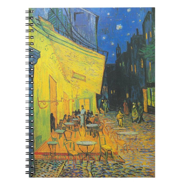Van Gogh Cafe Terrace Fransk Street Scene Anteckningsbok (Framsidan)