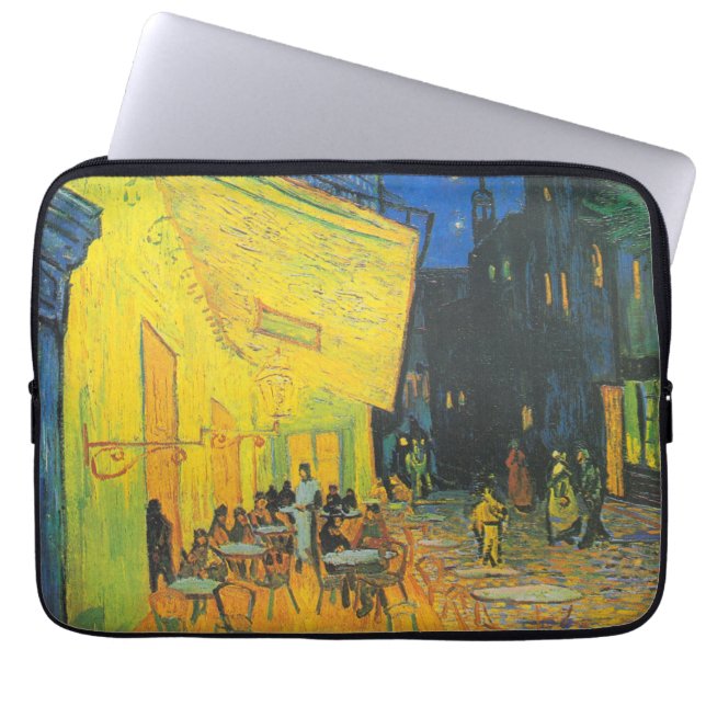 Van Gogh Cafe Terrace Fransk Street Scene Laptop Fodral (Framsidan)