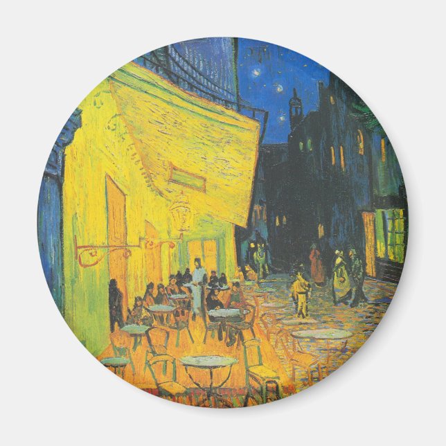 Van Gogh Cafe Terrace Fransk Street Scene Magnet (Framsidan)