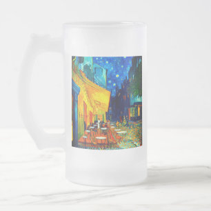 Van Gogh Café Terrace i natt Frostat Ölglas
