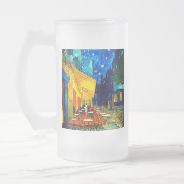 Van Gogh Café Terrace i natt Frostat Ölglas (Vänster)