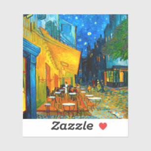 Van Gogh Café Terrace i natt Klistermärken