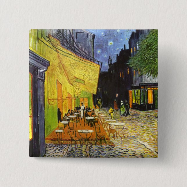 Van Gogh Cafe Terrace i natt Knapp (Framsida)