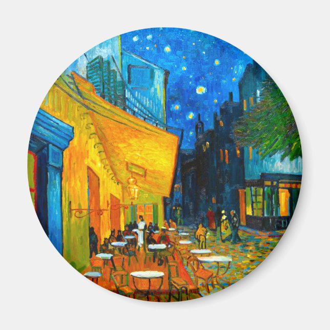 Van Gogh Café Terrace i natt Magnet (Framsidan)