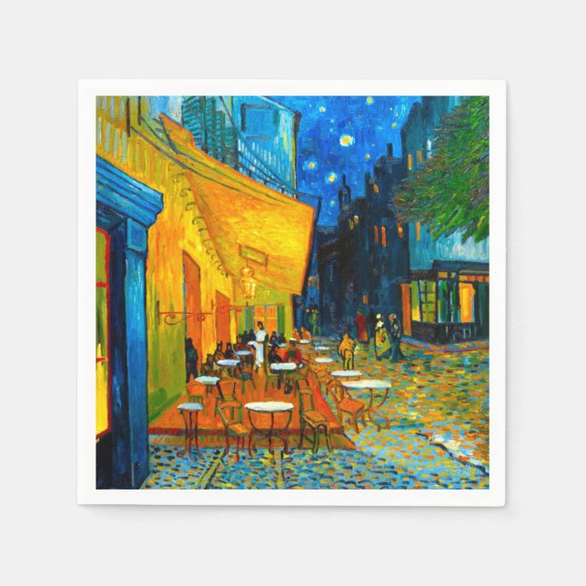 Van Gogh Café Terrace i natt Pappersservett (Framsidan)