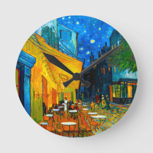Van Gogh Café Terrace i natt Rund Klocka