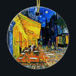 Van Gogh - Cafe Terrace, målning av berömd Julgransprydnad Keramik<br><div class="desc">Vincent van Gogh-målning,  Cafe Terrace</div>