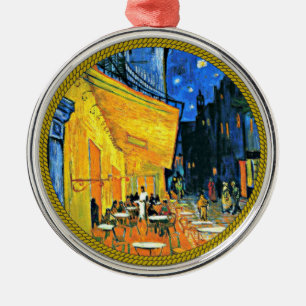 Van Gogh - Cafe Terrace, målning av berömd, Julgransprydnad Metall