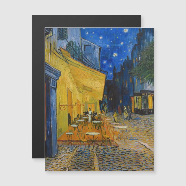 Van Gogh - Cafe Terrace på Nattens magnetkort (Fram/baksida)