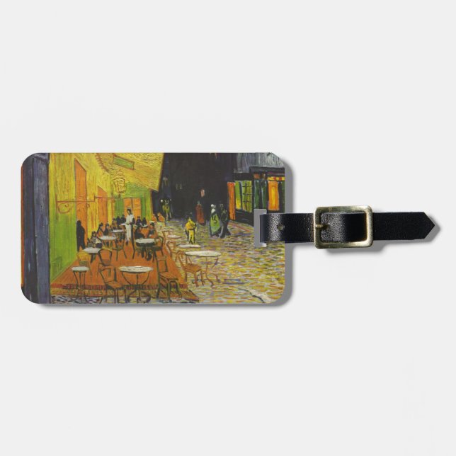 Van Gogh Cafe Terrace Post-Impressionist Bagagebricka (Horisontell Framsida)