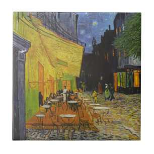 Van Gogh Cafe Terrace Post-Impressionist Kakelplatta