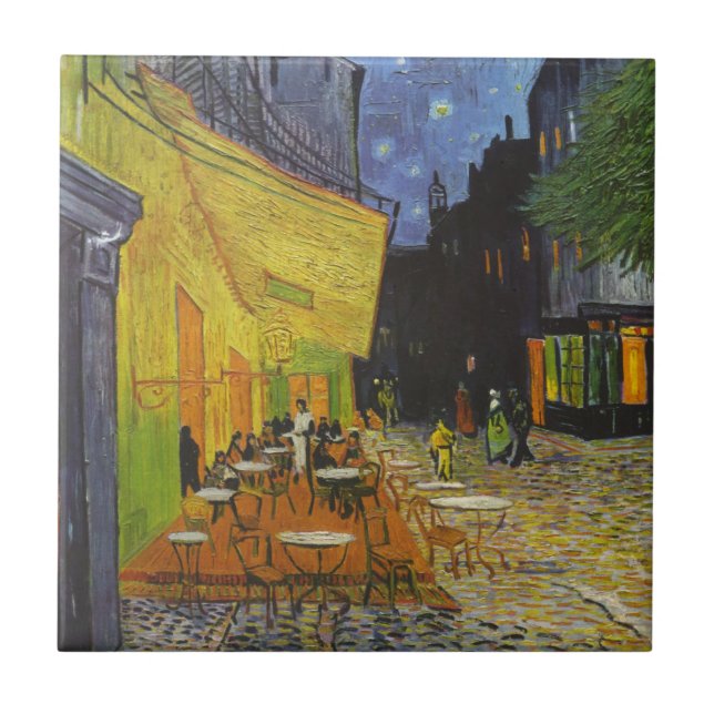 Van Gogh Cafe Terrace Post-Impressionist Kakelplatta (Framsidan)