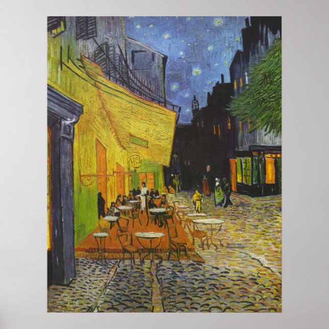 Van Gogh Cafe Terrace Post-Impressionist Painting Poster (Framsidan)