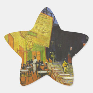Van Gogh Cafe Terrace Post-Impressionist Stjärnformat Klistermärke