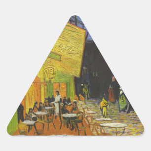 Van Gogh Cafe Terrace Post-Impressionist Triangelformat Klistermärke