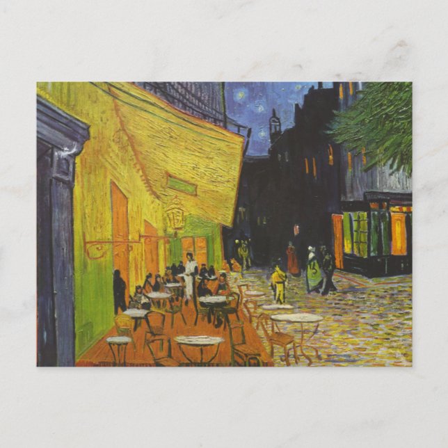Van Gogh Cafe Terrace Post-Impressionist Vykort (Framsida)