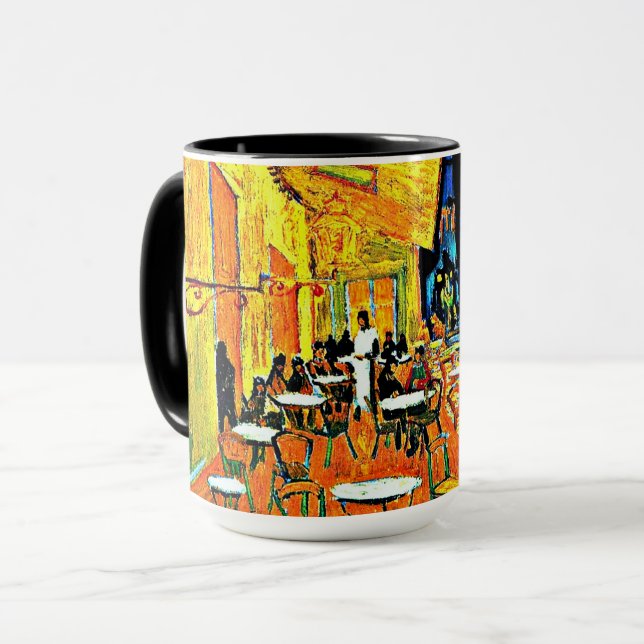 Van Gogh - Cafe Terrace, ställe-du-forum, Arles Mugg (Framsida vänster)