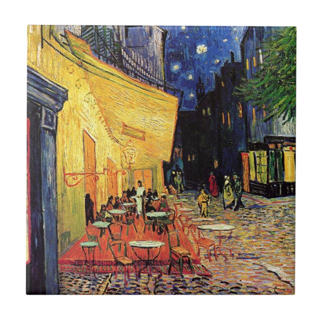 Van Gogh Cafeterrass på natten Kakelplatta (Framsidan)