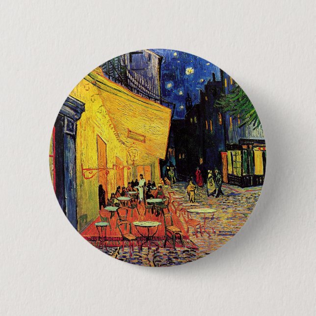 Van Gogh Cafeterrass på natten Knapp (Framsida)