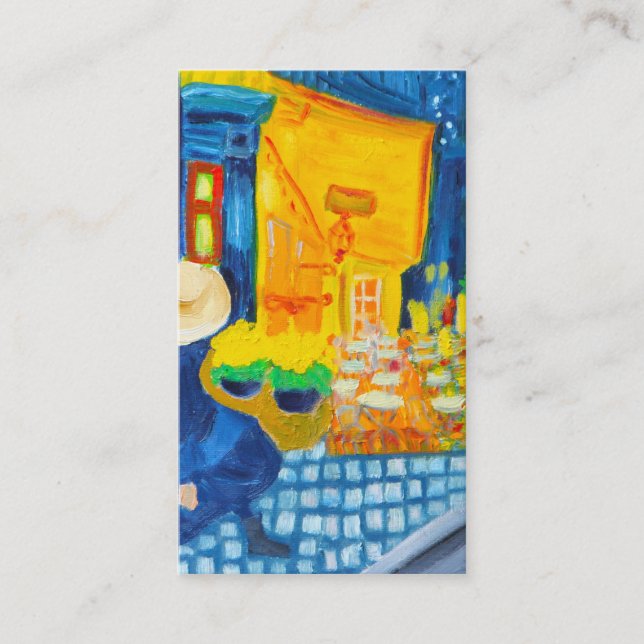 Van Gogh Cafeterrass på nattvisitkorten Visitkort (Framsida)