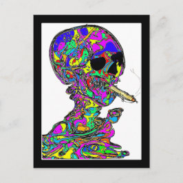 Van Gogh Calavera som röker cigarett Vykort