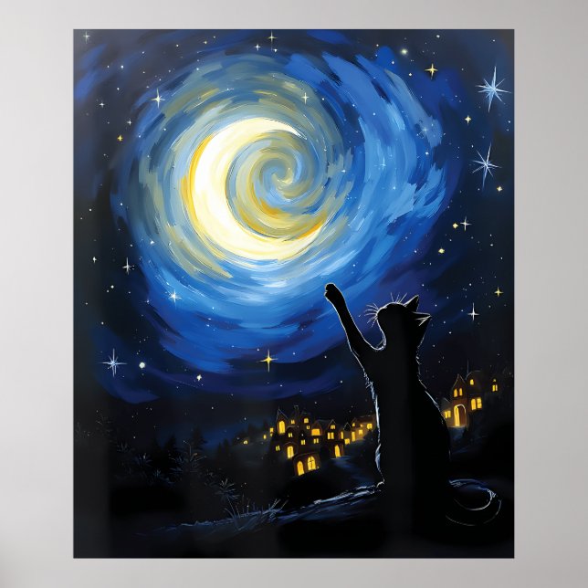 van Gogh Cat Art Poster (Framsidan)