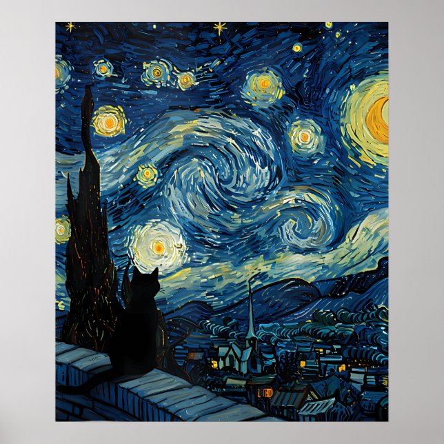 van Gogh Cat Art Poster (Framsidan)