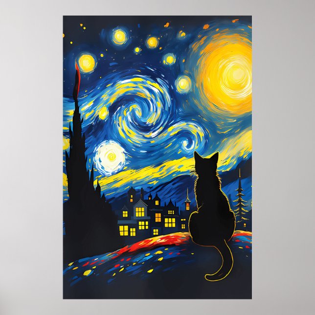 van Gogh Cat Art Poster (Framsidan)