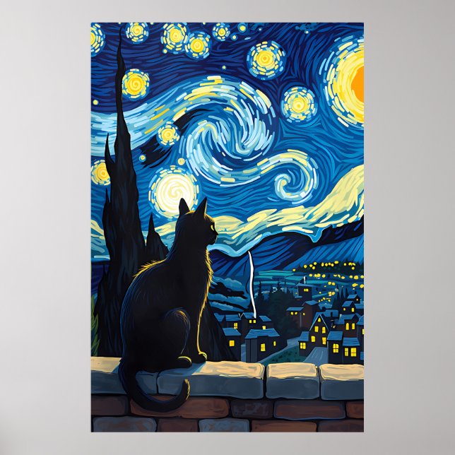 van Gogh Cat Art Poster (Framsidan)