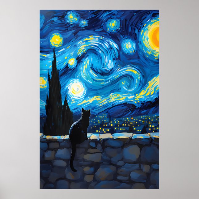 van Gogh Cat Art Poster (Framsidan)